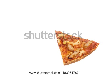 Slice of fresh pizza  isolated on white