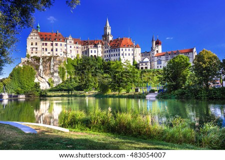 Impressive castle and beautiful park in Sigmaringen, Germany