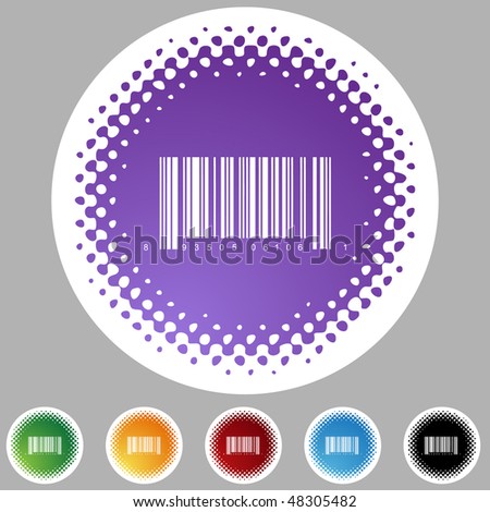 Barcode icon web button isolated on a background.