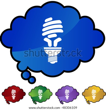 Energy saving light bulb icon web button isolated on a background.