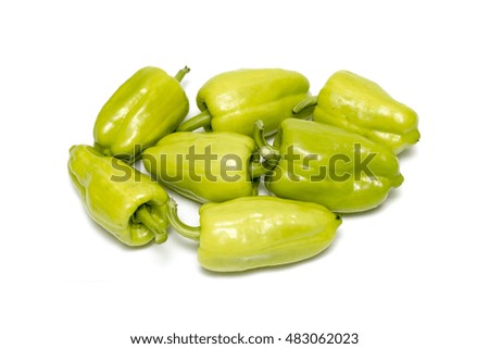 green bell pepper on a white background