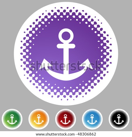 Boat anchor icon web button isolated on a background.