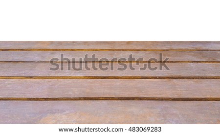 red Wooden board on a white background .