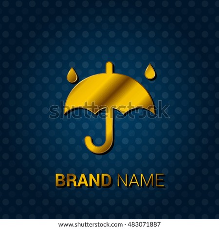 Rainy Day Royal Golden & Blue Metallic Premium Corporate Logo / Icon
