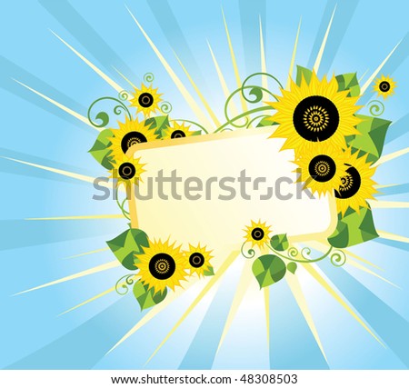 Card with sunflowers