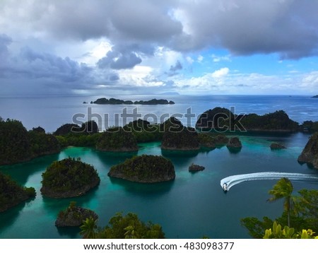 Fam islands in Raja Ampat Royalty-Free Stock Photo #483098377