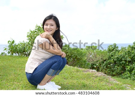 Relaxed young woman.