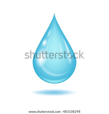 Vector water drop. Isolated on white background. Royalty-Free Stock Photo #483108298