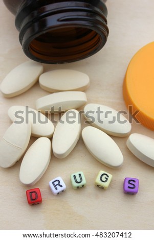 pill and Dice letters mean drugs