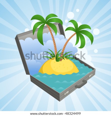 Little tropical island in a suitcase