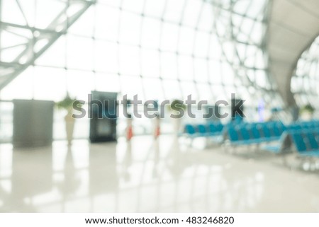 Abstract blur airport interior for background