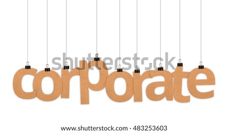 corporate speech word hanging with strings