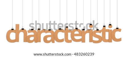 characteristic speech word hanging with strings Royalty-Free Stock Photo #483260239