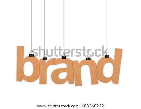 brand speech word hanging with strings