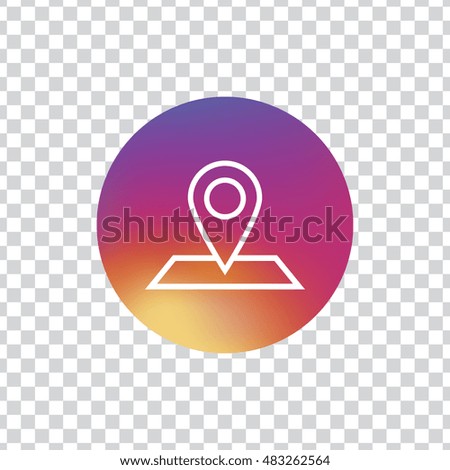 Map marker icon vector, clip art. Also useful as logo, circle button, silhouette and illustration.