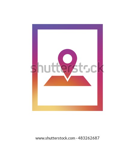 Map marker logo vector, clip art. Also useful as icon, silhouette and illustration.