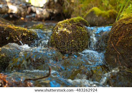 Silverfish river in autumn. Northern Urals. RUSSIA