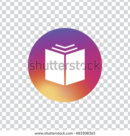 Open book icon vector, clip art. Also useful as logo, circle button, silhouette and illustration.