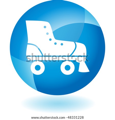 Rollerskate icon button symbol isolated on a background.