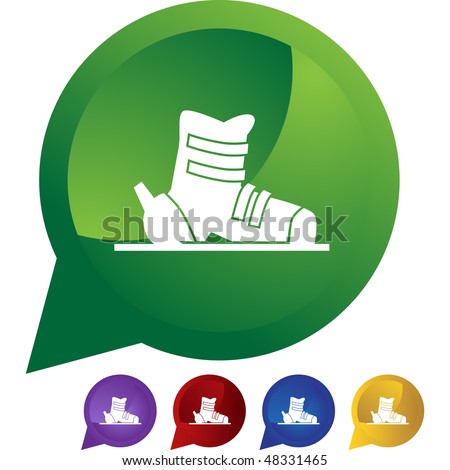 Ski boot icon button symbol isolated on a background.