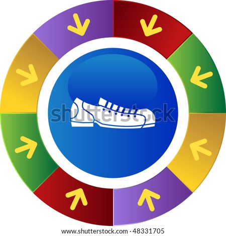Bowling shoe icon button symbol isolated on a background.
