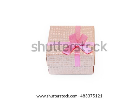 Hand made pink gift box in white