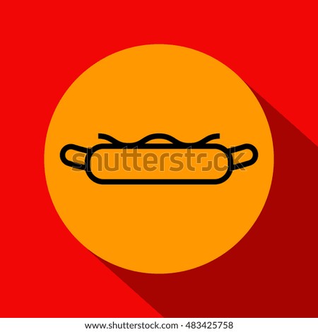 Vector Hot Dog Icon with Linear Style