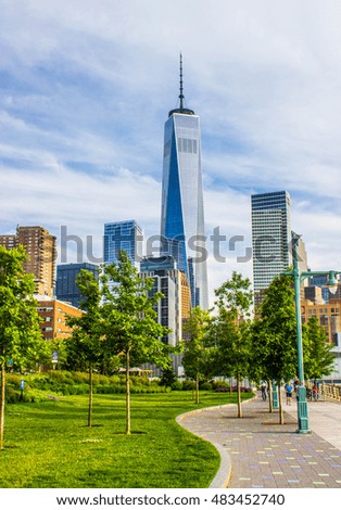 One World Trade Center rises amongst the New York City skyline, June 2015.