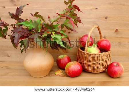 Autumn composition with apples