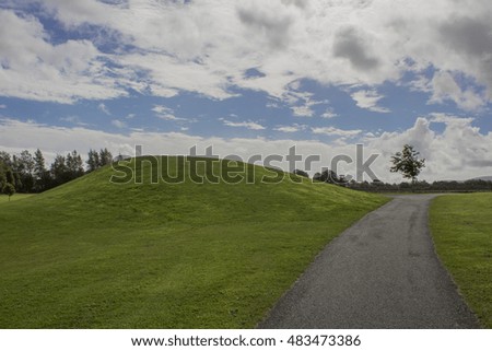 Grass Hill With Path - Park Background
