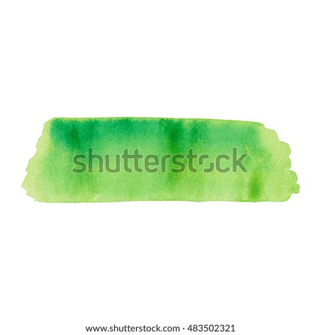 Green watercolor vector illustration hand panted isolated on white