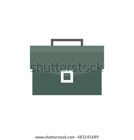 Briefcase icon in flat color style. Office business equipment travel journey meeting