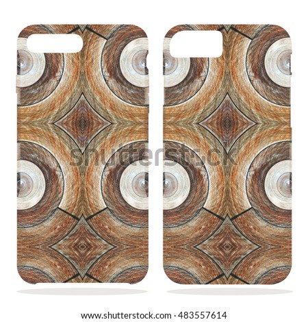 Back of mobile phone cover or case design isolated on white background