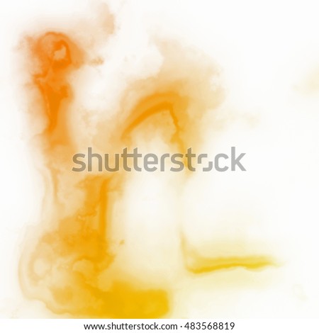 Orange ink in water, abstract background. Digital illustration art work.