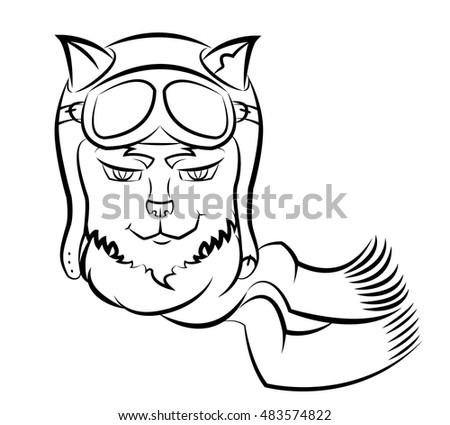 Cat pilot sticker