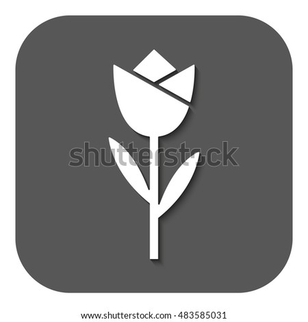 The flower, blossom icon. Plant and garden symbol. Flat  illustration. Button