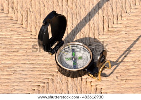 Photo Picture of a Magnetic Compass Orientation Concept