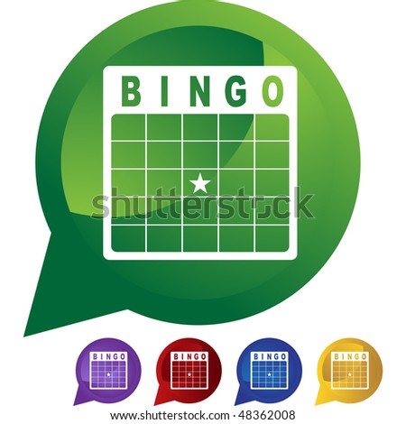Bingo card web button isolated on a background