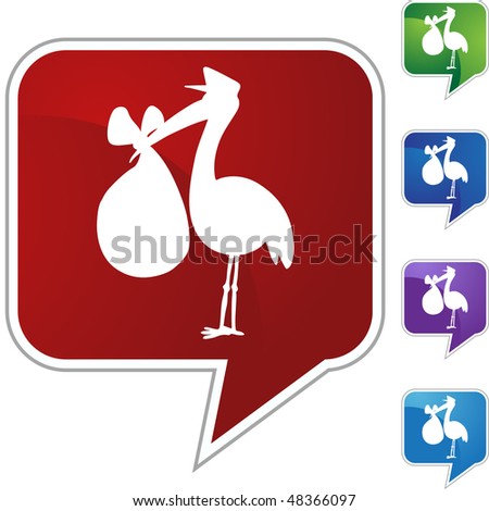 Stork web button isolated on a background