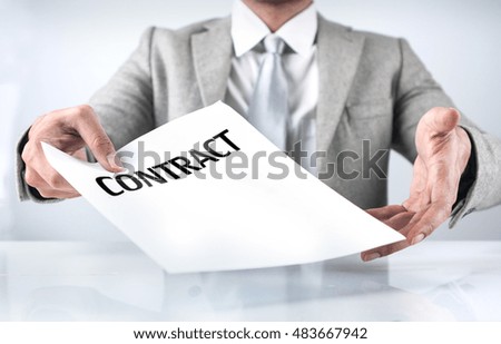 A man giving  a contract