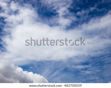 Clear blue sky with white cloud background