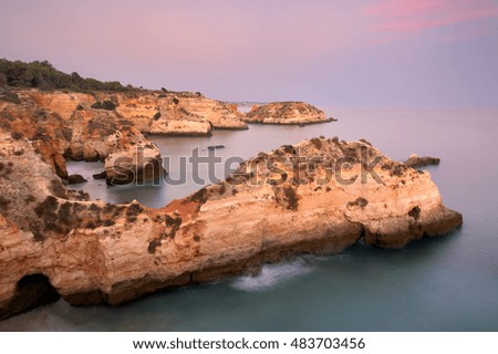 barrier on the coast ,
Portimao, Algarve, Portugal