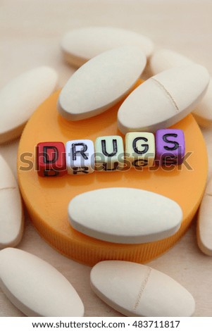 pill and Dice letters mean drugs