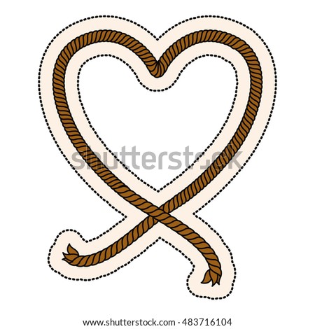 Heart rope shape icon. Love passion and romantic theme. Isolated design. Vector illustration