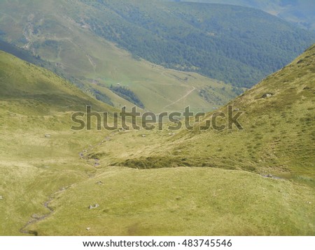 Nature in the mountains, beautiful scenery, beautiful mountain scenery, the Carpathian Mountains, a village in the mountains.