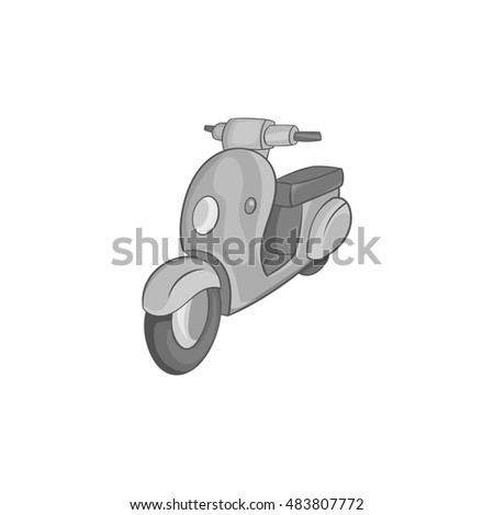 Scooter motorbike icon in black monochrome style on a white background vector illustration