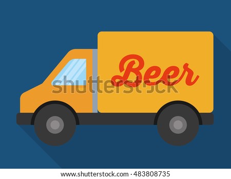 Beer truck icon. Drink beverage delivery and alcohol theme. Colorful design. Vector illustration