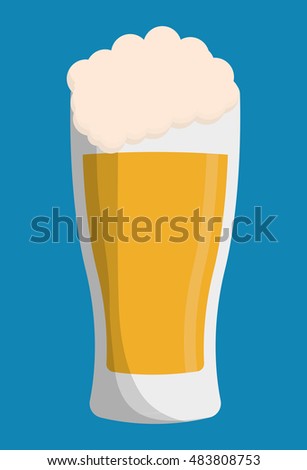 Beer glass icon. Drink beverage and alcohol theme. Colorful design. Vector illustration