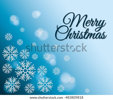 snowflake winter cold merry christmas snowfall frozen icon. Blue background. Vector illustration