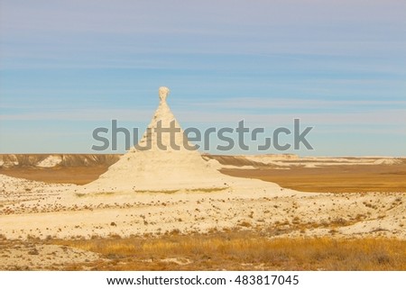 Chalk mountains in the desert